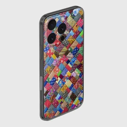Чехол для iPhone 16 Pro силиконовый с защитой камеры Лоскутное шитьё - фото 2