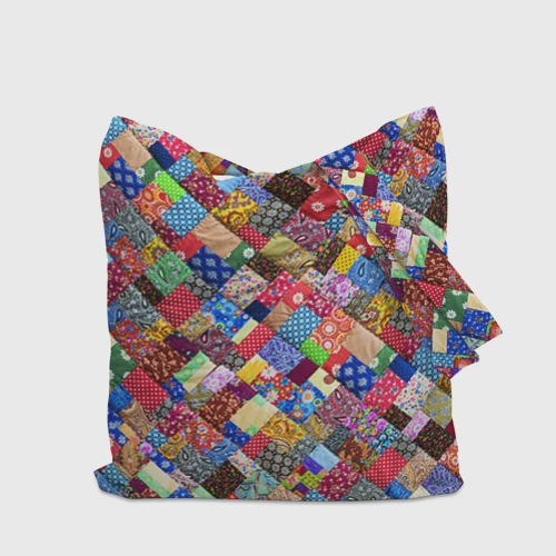Шоппер 3D с принтом Лоскутное шитьё, вид сзади #2