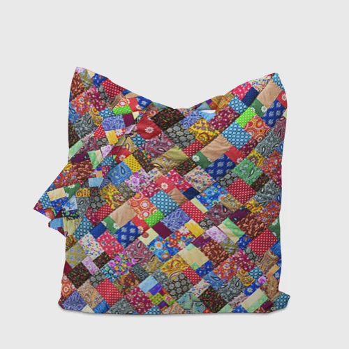 Шоппер 3D с принтом Лоскутное шитьё, вид сбоку #3
