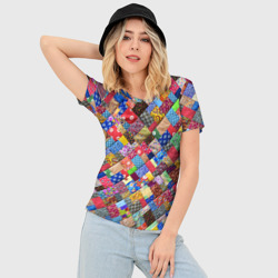 Женская футболка 3D Slim Лоскутное шитьё - фото 2