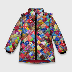 Зимняя куртка для девочек 3D Лоскутное шитьё