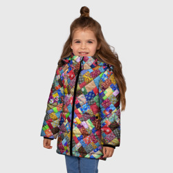 Зимняя куртка для девочек 3D Лоскутное шитьё - фото 2