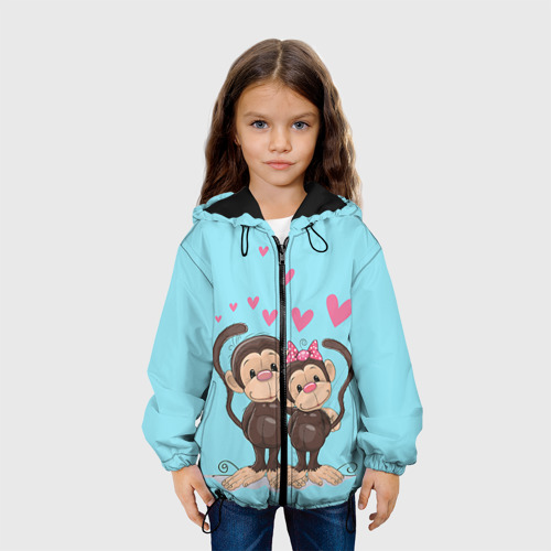 Детская куртка 3D Обезьянки, цвет черный - фото 4