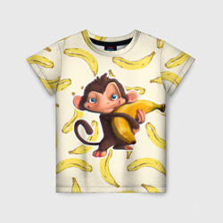 Детская футболка 3D Обезьяна с бананом