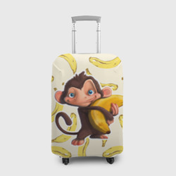 Чехол для чемодана 3D Обезьяна с бананом