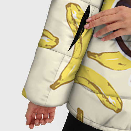 Женская зимняя куртка Oversize Обезьяна с бананом, цвет красный - фото 6