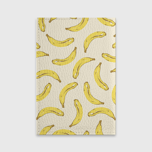 Обложка для паспорта матовая кожа Обезьяна с бананом, цвет черный - фото 2