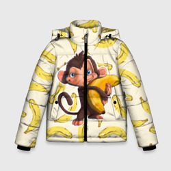 Зимняя куртка для мальчиков 3D Обезьяна с бананом