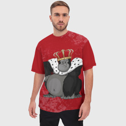 Мужская футболка oversize 3D Обезьяна король - фото 2
