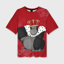 Женская футболка oversize 3D Обезьяна король