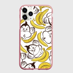 Чехол для iPhone 11 Pro матовый Обезьянки и бананы
