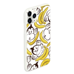 Чехол для iPhone 11 Pro Max матовый Обезьянки и бананы - фото 2