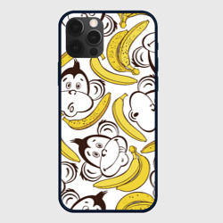 Чехол для iPhone 12 Pro Обезьянки и бананы