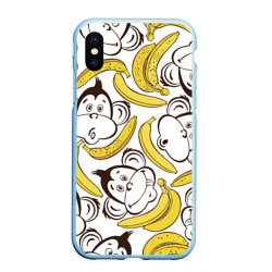 Чехол для iPhone XS Max матовый Обезьянки и бананы
