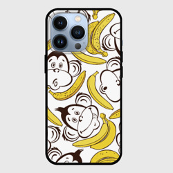 Чехол для iPhone 13 Pro Обезьянки и бананы