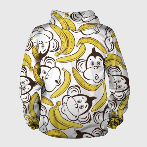 Мужская ветровка 3D Обезьянки и бананы, цвет черный - фото 2
