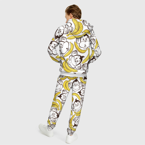 Мужской костюм 3D Обезьянки и бананы, цвет белый - фото 4