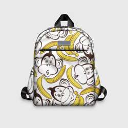 Детский рюкзак 3D Обезьянки и бананы