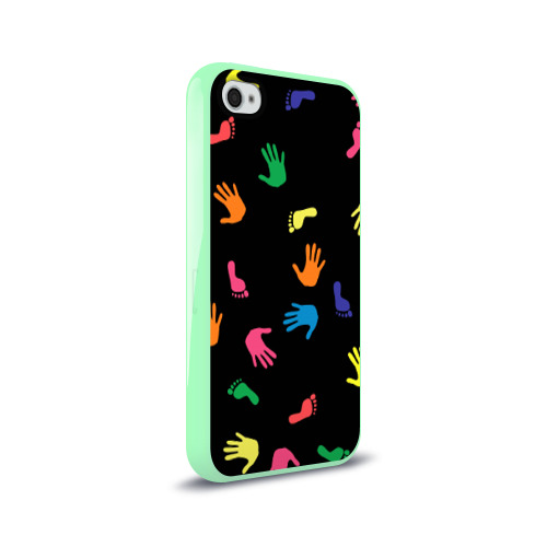 Чехол для Apple iPhone 4/4S силиконовый глянцевый Отпечатки Фото 01 Чехол для Apple iPhone 4/4S силиконовый глянцевый Отпечатки Фото 01