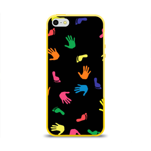 Чехол для Apple iPhone 5/5S силиконовый глянцевый Отпечатки Фото 01 Чехол для Apple iPhone 5/5S силиконовый глянцевый Отпечатки Фото 01