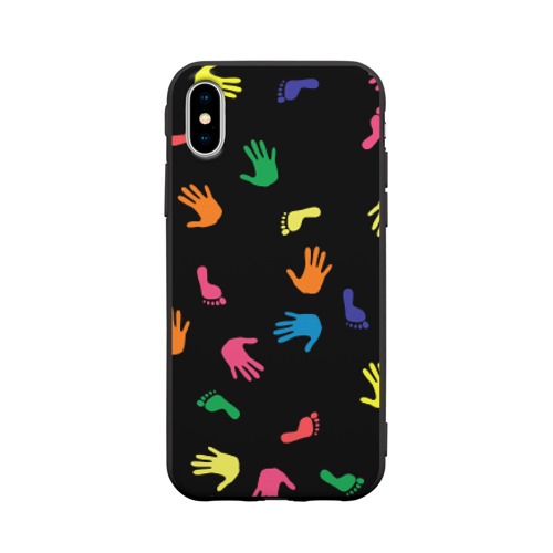 Чехол для Apple iPhone X силиконовый матовый Отпечатки Фото 01 Чехол для Apple iPhone X силиконовый матовый Отпечатки Фото 01