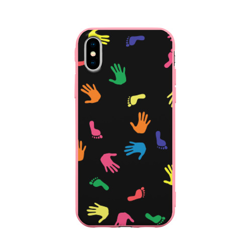 Чехол для Apple iPhone X силиконовый матовый Отпечатки Фото 01 Чехол для Apple iPhone X силиконовый матовый Отпечатки Фото 01