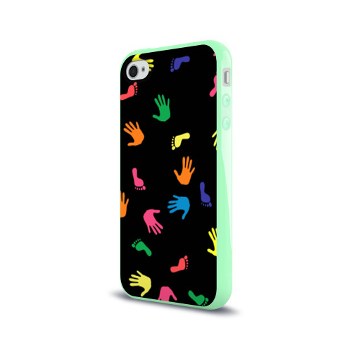 Чехол для Apple iPhone 4/4S силиконовый глянцевый Отпечатки Фото 01 Чехол для Apple iPhone 4/4S силиконовый глянцевый Отпечатки Фото 01