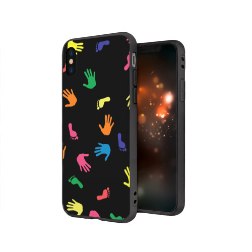 Чехол для Apple iPhone X силиконовый матовый Отпечатки Фото 01 Чехол для Apple iPhone X силиконовый матовый Отпечатки Фото 01