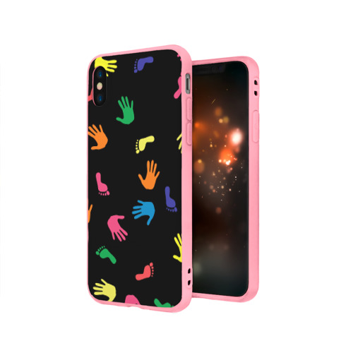 Чехол для Apple iPhone X силиконовый матовый Отпечатки Фото 01 Чехол для Apple iPhone X силиконовый матовый Отпечатки Фото 01