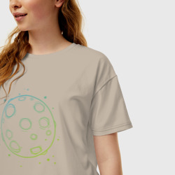 Женская футболка хлопок Oversize Moon - фото 2