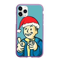 Чехол для iPhone 11 Pro Max матовый Новогодний Fallout