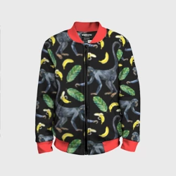 Детский бомбер 3D Обезьянки и бананы