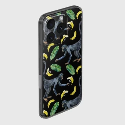Чехол для iPhone 16 Pro Max силиконовый с защитой камеры Обезьянки и бананы - фото 2