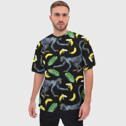 Мужская футболка oversize 3D Обезьянки и бананы - фото 2