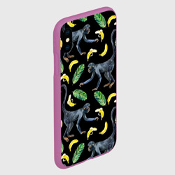 Чехол для iPhone XS Max матовый Обезьянки и бананы - фото 2