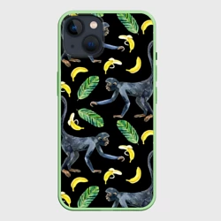Чехол для iPhone 14 Обезьянки и бананы