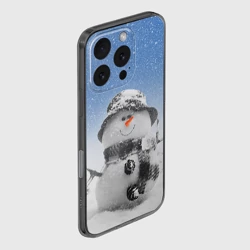 Чехол для iPhone 16 Pro силиконовый с защитой камеры Снеговик - фото 2