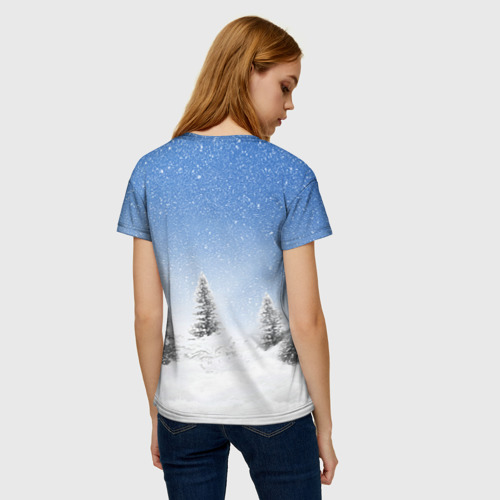 Женская футболка 3D Снеговик, цвет 3D печать - фото 4