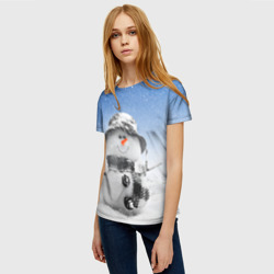 Женская футболка 3D Снеговик - фото 2
