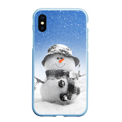 Чехол для iPhone XS Max матовый Снеговик