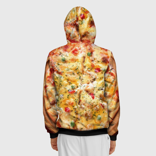 Мужская толстовка 3D на молнии Пицца, цвет черный - фото 4
