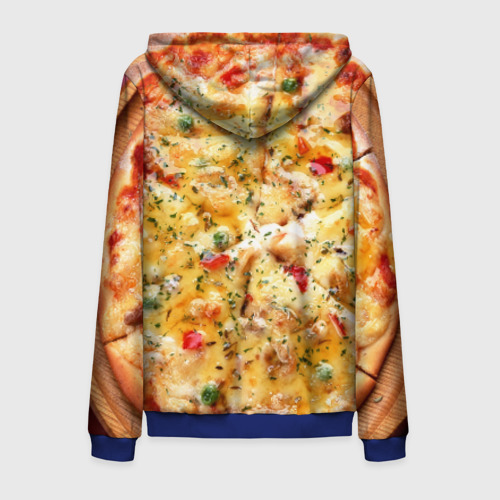 Мужская толстовка 3D на молнии Пицца, цвет синий - фото 2