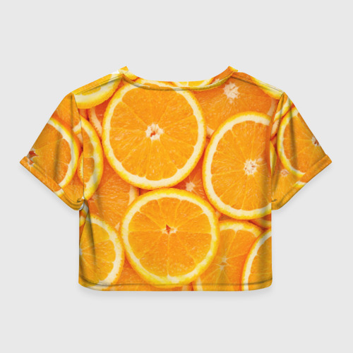 Женская футболка Crop-top 3D Апельсинчик, цвет 3D печать - фото 2