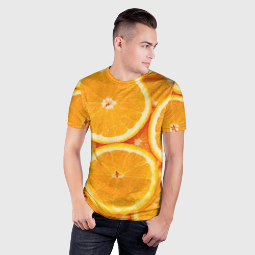 Мужская футболка 3D Slim Апельсинчик, цвет 3D печать - фото 3
