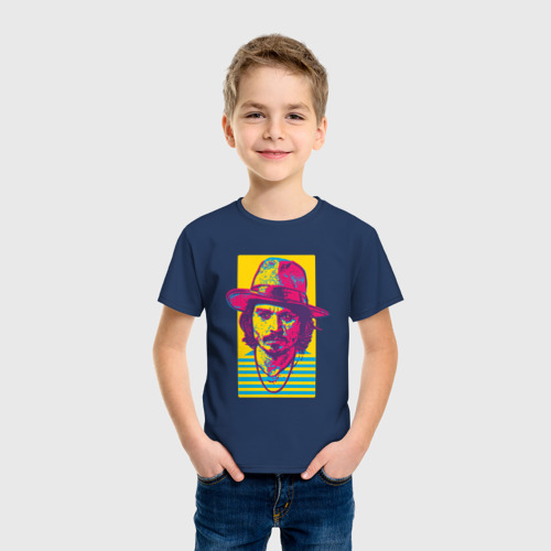 Детская футболка хлопок Джонни Депп, цвет темно-синий - фото 3
