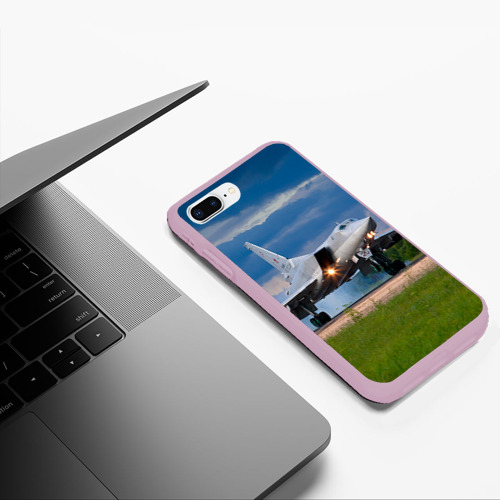 Чехол для iPhone 7Plus/8 Plus матовый Самолёт, цвет розовый - фото 5