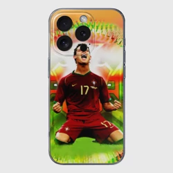 Чехол для iPhone 16 Pro Max силиконовый с защитой камеры Роналдо