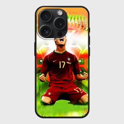Чехол силиконовый для Apple iPhone 15 Pro Мax матовый Роналдо