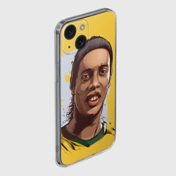 Чехол для iPhone 15 силиконовый с защитой камеры Ronaldinho - фото 2