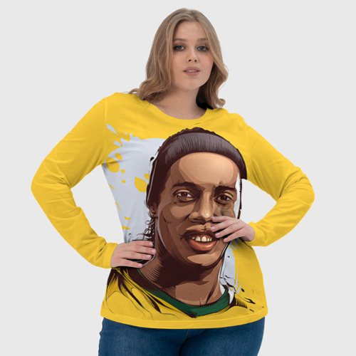 Женский лонгслив 3D Ronaldinho, цвет 3D печать - фото 6